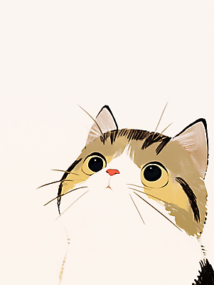 JPG 한마리 일러스트 수채화 사람없음 귀여움 고양이 미니멀 멍청 국내일러스트 AI일러스트 AI콘텐츠 1 컨셉 포유류 반려동물 파일형식