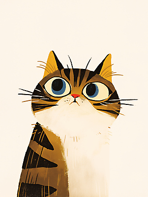 JPG 한마리 일러스트 수채화 사람없음 귀여움 고양이 미니멀 국내일러스트 AI일러스트 AI콘텐츠 1 컨셉 포유류 반려동물 파일형식