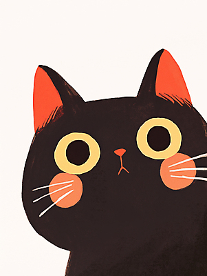 JPG 한마리 일러스트 수채화 사람없음 귀여움 고양이 미니멀 멍청 국내일러스트 AI일러스트 AI콘텐츠 1 컨셉 포유류 반려동물 파일형식