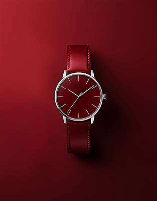 JPG 편집이미지 디자인 사람없음 빨간색 고급 손목시계 세련 편집실사 AI포토 AI콘텐츠 시계 컬러 컨셉 장신구 CG 파일형식