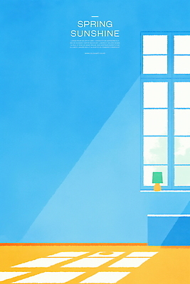 PSD 하늘색 일러스트 창문 조명 실내 풍경 사람없음 파란색 햇빛 국내일러스트 컬러 내부 태양 파일형식