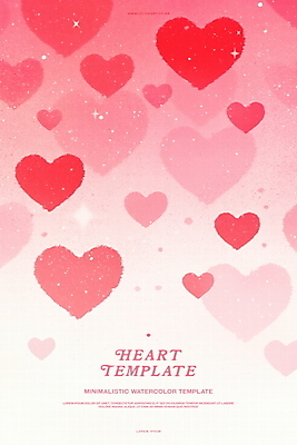 PSD 분홍색 일러스트 수채화 사람없음 반짝임 하트백그라운드 국내일러스트 컬러 백그라운드 모션 하트 파일형식