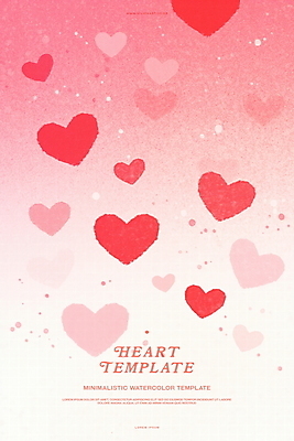 PSD 분홍색 일러스트 수채화 사람없음 반짝임 하트백그라운드 국내일러스트 컬러 백그라운드 모션 하트 파일형식