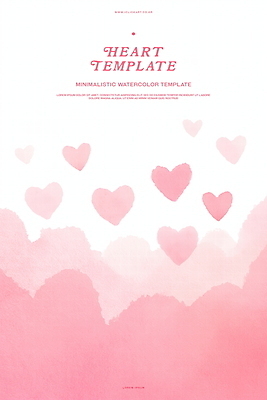 PSD 분홍색 일러스트 수채화 사람없음 하트백그라운드 국내일러스트 컬러 백그라운드 하트 파일형식