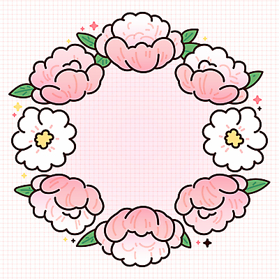 잎 일러스트 사람없음 격자 원형프레임 꽃프레임 작약 카피스페이스 국내일러스트 AI파일 식물 꽃 무늬 프레임 공백 원형 파일형식 벡터