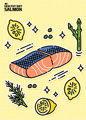 스티커 일러스트 단면 건강 사람없음 반짝임 세트 노란색 귀여움 레몬 아스파라거스 슬라이스 식단 로즈메리 통후추 생연어 국내일러스트 AI파일 컬러 컨셉 채소 과일 모션 허브 연어 후추 파일형식 벡터