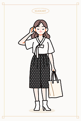 전신 모델 한국전통 옷 여자 패션 포즈 가방 일러스트 한명 미소 들기 성인 손들기 눈감음 생활한복 여자한복 성인여자한명만 일러캐릭터 AI파일 캐릭터 1 전통 잡화 모션 한국 표정 사람 한복 여자한명만 성인여자만 파일형식 벡터