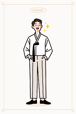 전신 모델 한국전통 옷 패션 남자 포즈 일러스트 한명 미소 성인 반짝임 주머니손 남자한복 생활한복 성인남자한명만 일러캐릭터 AI파일 캐릭터 1 전통 모션 한국 표정 사람 한복 남자한명만 성인남자만 파일형식 벡터