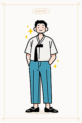 전신 모델 한국전통 옷 패션 남자 포즈 일러스트 한명 미소 성인 반짝임 주머니손 남자한복 생활한복 성인남자한명만 일러캐릭터 AI파일 캐릭터 1 전통 모션 한국 표정 사람 한복 남자한명만 성인남자만 파일형식 벡터