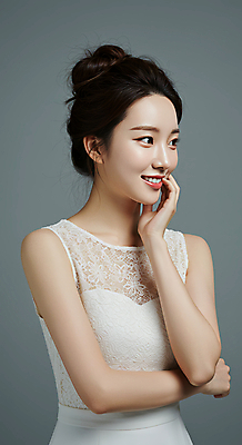 JPG 편집이미지 여자 한명 미소 상반신 성인 옆모습 뷰티 손들기 의료성형뷰티 성인여자한명만 편집실사 AI인물포토 AI콘텐츠 1 뷰포인트 모션 표정 사람 CG 여자한명만 성인여자만 파일형식 AI포토