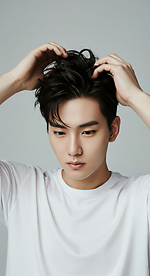 JPG 편집이미지 남자 한명 상반신 성인 앞모습 머리손질 헤어관리 두피관리 의료성형뷰티 성인남자한명만 그루밍족 편집실사 AI인물포토 AI콘텐츠 1 뷰포인트 사람 뷰티 CG 남자한명만 성인남자만 파일형식 AI포토