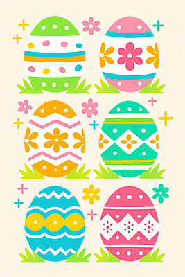 JPG 꽃 기독교 무늬 일러스트 잔디 사람없음 컬러풀 부활절계란 국내일러스트 AI일러스트 AI콘텐츠 식물 종교 컬러 부활절 계란 파일형식