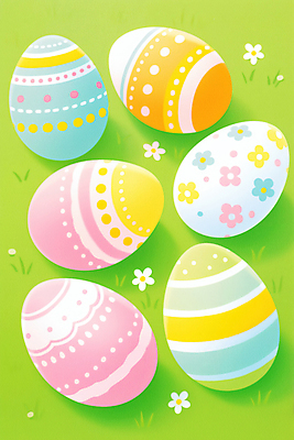 JPG 기독교 무늬 일러스트 잔디 사람없음 컬러풀 들꽃 부활절계란 국내일러스트 AI일러스트 AI콘텐츠 식물 꽃 종교 컬러 부활절 계란 파일형식