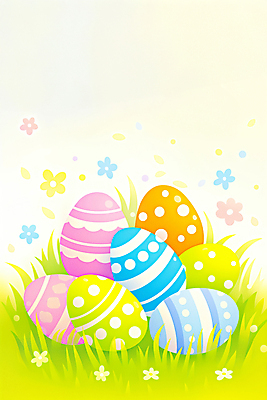 JPG 꽃 기독교 무늬 일러스트 잔디 사람없음 컬러풀 부활절계란 국내일러스트 AI일러스트 AI콘텐츠 식물 종교 컬러 부활절 계란 파일형식