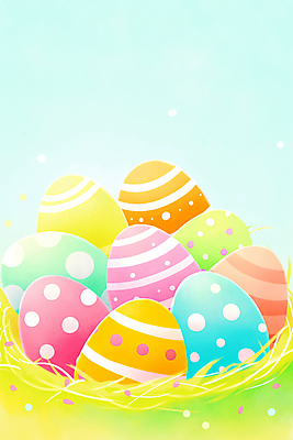 JPG 기독교 무늬 일러스트 잔디 사람없음 둥지 부활절계란 민트색 국내일러스트 AI일러스트 AI콘텐츠 식물 종교 컬러 부활절 계란 파일형식