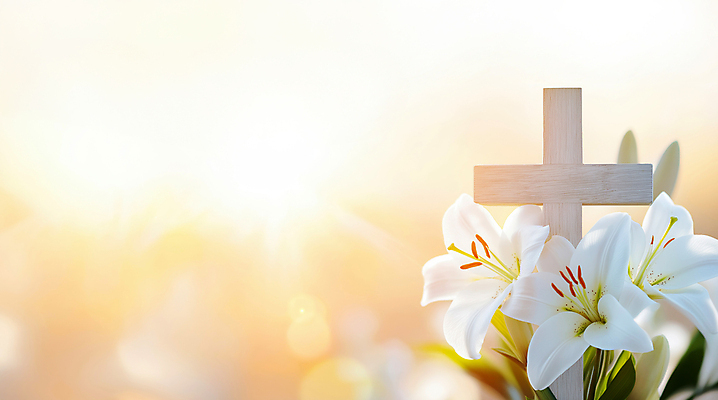 JPG 편집이미지 기독교 잎 사람없음 햇빛 봄 천주교 백합 나무십자가 편집실사 AI포토 AI콘텐츠 식물 계절 꽃 종교 십자가 태양 CG 파일형식
