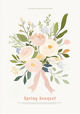 PSD 리본 분홍색 잎 일러스트 사람없음 장미 봄 로맨틱 빈티지 화사함 세련 국내일러스트 식물 계절 꽃 컬러 컨셉 파일형식