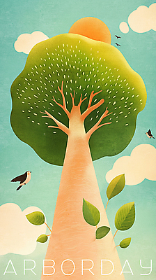 PSD 나무 구름 일러스트 조류 하늘 나뭇잎 사람없음 태양 평화 국내일러스트 자연요소 식물 동물 컨셉 잎 파일형식