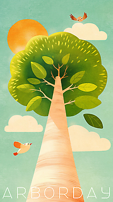 PSD 나무 구름 일러스트 조류 하늘 나뭇잎 사람없음 태양 평화 국내일러스트 자연요소 식물 동물 컨셉 잎 파일형식