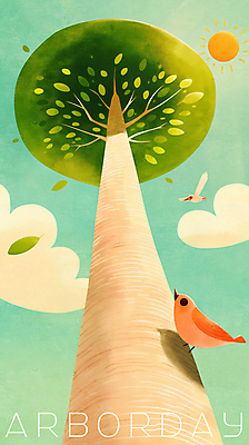 PSD 나무 구름 일러스트 조류 하늘 나뭇잎 사람없음 태양 평화 국내일러스트 자연요소 식물 동물 컨셉 잎 파일형식