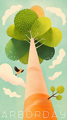 PSD 나무 구름 일러스트 조류 하늘 나뭇잎 사람없음 태양 평화 국내일러스트 자연요소 식물 동물 컨셉 잎 파일형식