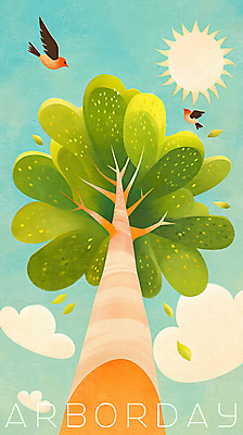 PSD 나무 구름 일러스트 조류 하늘 나뭇잎 사람없음 태양 평화 국내일러스트 자연요소 식물 동물 컨셉 잎 파일형식