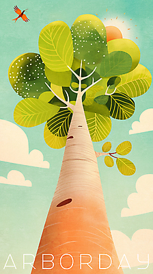 PSD 나무 구름 일러스트 조류 하늘 나뭇잎 사람없음 태양 평화 국내일러스트 자연요소 식물 동물 컨셉 잎 파일형식