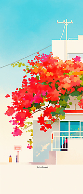 JPG 여자 남자 꽃 여행 일러스트 창문 난간 하늘 안테나 상반신 성인 건물 세명 계단 전선 표지판 풀잎 감성 성인만 국내일러스트 AI일러스트 AI콘텐츠 식물 건축물 컨셉 잎 통신 알림판 사람 풀_식물 파일형식