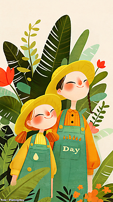 JPG 모자 여자 꽃 어린이 일러스트 미소 소녀 상반신 두명 풀잎 나무심기 소녀만 국내일러스트 AI일러스트 AI콘텐츠 식물 잡화 잎 표정 사람 풀_식물 심기 여자만 어린이만 파일형식