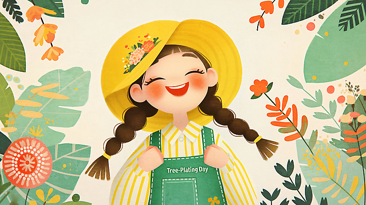 JPG 모자 여자 꽃 어린이 일러스트 한명 미소 소녀 상반신 손들기 풀잎 나무심기 소녀한명만 국내일러스트 AI일러스트 AI콘텐츠 식물 1 잡화 잎 모션 표정 사람 풀_식물 심기 여자한명만 소녀만 파일형식