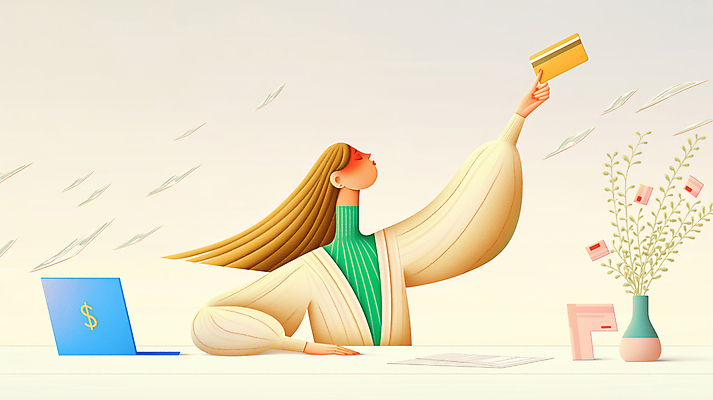 JPG 편집이미지 여자 화분 잎 한명 들기 상반신 성인 노트북 눈감음 신용카드 책상 성인여자한명만 편집실사 AI컴퓨터그래픽 AI콘텐츠 식물 1 가구 모션 사람 금융 전자제품 CG 여자한명만 성인여자만 파일형식