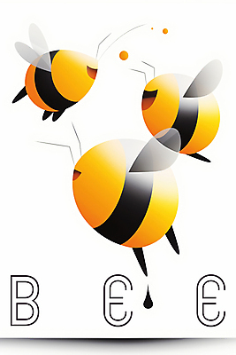 PSD 일러스트 추상 미소 사람없음 비행 벌 국내일러스트 곤충 무늬 표정 파일형식