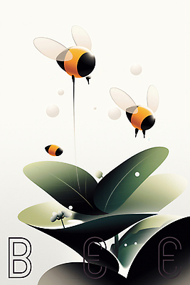 PSD 잎 일러스트 추상 사람없음 비행 벌 국내일러스트 식물 곤충 무늬 파일형식