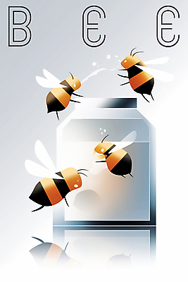 PSD 일러스트 추상 사람없음 반사 비행 병 벌 국내일러스트 식기 곤충 무늬 파일형식