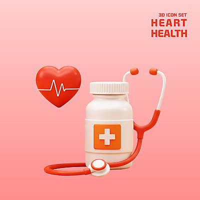PSD 아이콘 청진기 건강 사람없음 빨간색 3D아이콘 3D 하트 심장 맥박 약병 오브젝트 엘리먼트 편집3D 모양 컬러 의학 의료기기 약 장기_의학 디지털합성 병_담는 파일형식