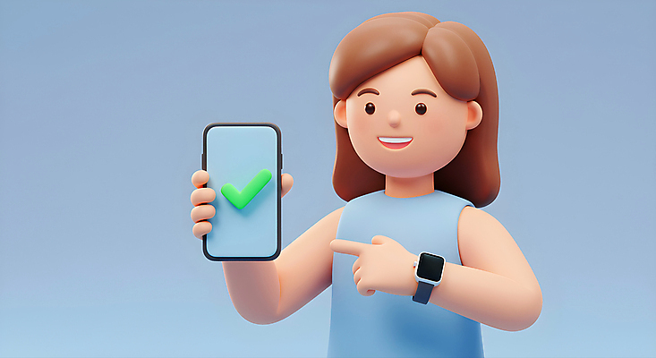 JPG 편집이미지 여자 3D캐릭터 한명 미소 들기 상반신 성인 파란색 스마트폰 운동 3D 가리킴 체크표시 스마트워치 성인여자한명만 편집3D AI컴퓨터그래픽 AI콘텐츠 캐릭터 1 컬러 모션 표정 건강 사람 손짓 핸드폰 스마트기기 디지털합성 확인 웨어러블 여자한명만 성인여자만 파일형식