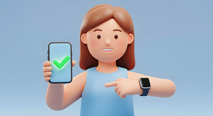 JPG 편집이미지 여자 3D캐릭터 한명 미소 들기 상반신 성인 파란색 스마트폰 운동 3D 가리킴 체크표시 스마트워치 성인여자한명만 편집3D AI컴퓨터그래픽 AI콘텐츠 캐릭터 1 컬러 모션 표정 건강 사람 손짓 핸드폰 스마트기기 디지털합성 확인 웨어러블 여자한명만 성인여자만 파일형식