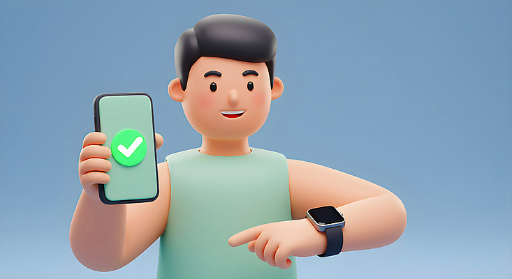 JPG 편집이미지 남자 3D캐릭터 한명 미소 들기 상반신 성인 파란색 스마트폰 운동 3D 가리킴 체크표시 스마트워치 성인남자한명만 편집3D AI컴퓨터그래픽 AI콘텐츠 캐릭터 1 컬러 모션 표정 건강 사람 손짓 핸드폰 스마트기기 디지털합성 확인 웨어러블 남자한명만 성인남자만 파일형식