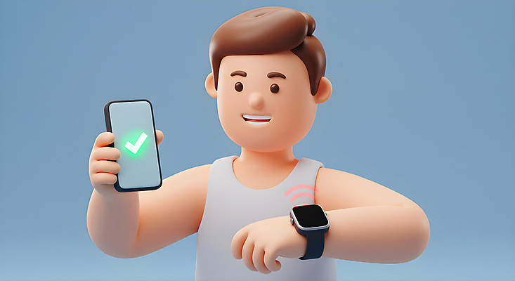 JPG 편집이미지 남자 3D캐릭터 한명 미소 들기 상반신 성인 파란색 스마트폰 운동 3D 체크표시 스마트워치 성인남자한명만 편집3D AI컴퓨터그래픽 AI콘텐츠 캐릭터 1 컬러 모션 표정 건강 사람 핸드폰 스마트기기 디지털합성 확인 웨어러블 남자한명만 성인남자만 파일형식