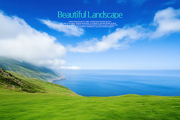 PSD 구름 편집이미지 자연 하늘 잔디 초원 해변 사람없음 파란색 경관 이미지편집 자연요소 식물 바다 컬러 풍경 생태계 파일형식