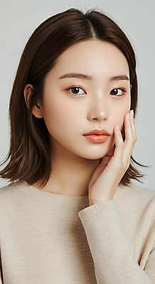 JPG 편집이미지 응시 여자 한명 상반신 성인 앞모습 뷰티 손들기 의료성형뷰티 성인여자한명만 편집실사 AI인물포토 AI콘텐츠 1 시선 뷰포인트 모션 사람 CG 여자한명만 성인여자만 파일형식 AI포토