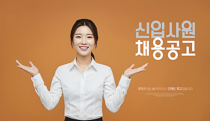 PSD 템플릿 여자 한명 미소 상반신 성인 갈색 손들기 파이팅 구직 알림 신입사원 신입 채용공고 의료성형뷰티 성인여자한명만 이미지템플릿 1 컬러 컨셉 비즈니스 모션 표정 사람 채용 여자한명만 성인여자만 파일형식