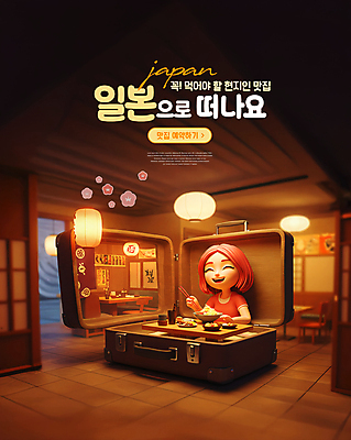 PSD 편집이미지 여자 젓가락 탁자 전등 한명 미소 들기 상반신 성인 빛 갈색 3D 식당 여행가방 벚꽃 오픈 일본여행 예약 맛집 풍등 일본음식 성인여자한명만 핫플레이스 편집3D 1 꽃 음식 컬러 해외여행 가구 가방 모션 조명 수저 표정 사람 상점 일본 장소 디지털합성 여자한명만 성인여자만 파일형식