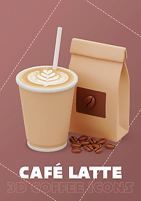 PSD 아이콘 빨대 사람없음 3D아이콘 갈색 3D 원두 흰색 종이컵 오브젝트 라떼아트 엘리먼트 원두봉투 편집3D 커피 컬러 봉투 컵 일회용 디지털합성 그림 라떼 파일형식