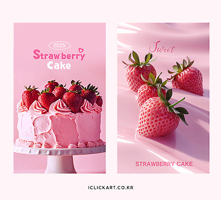 템플릿 분홍색 잎 그림자 사람없음 세트 크림 딸기케이크 케이크스탠드 이미지템플릿 AI파일 식물 컬러 딸기 케이크 받침대 파일형식 벡터