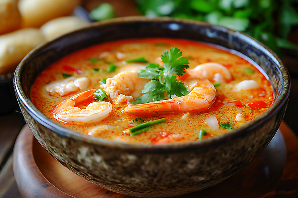 JPG 편집이미지 그릇 새우 사람없음 전통음식 고수 해산물 국물 그릇받침대 똠얌꿍 편집실사 AI포토 AI콘텐츠 전통 식기 음식 갑각류 받침대 향신료 CG 태국음식 파일형식