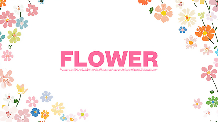 PSD 분홍색 잎 일러스트 사람없음 로맨틱 빈티지 꽃프레임 카피스페이스 국내일러스트 식물 꽃 컬러 컨셉 프레임 공백 파일형식