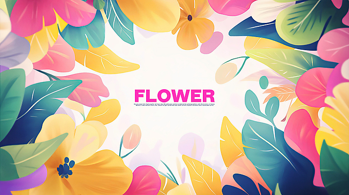 PSD 잎 일러스트 사람없음 컬러풀 로맨틱 빈티지 꽃프레임 카피스페이스 국내일러스트 식물 꽃 컬러 컨셉 프레임 공백 파일형식