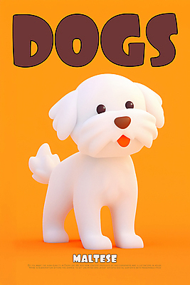 PSD 편집이미지 포스터 3D캐릭터 사람없음 3D소스 3D 귀여움 주황색 말티즈 강아지 개캐릭터 이미지편집 편집3D 캐릭터 컬러 동물캐릭터 컨셉 반려동물 개 디지털합성 파일형식