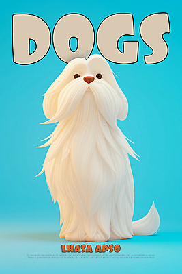 PSD 편집이미지 포스터 하늘색 3D캐릭터 사람없음 3D소스 3D 귀여움 강아지 개캐릭터 라사압소 이미지편집 편집3D 캐릭터 동물캐릭터 컨셉 파란색 반려동물 개 디지털합성 파일형식